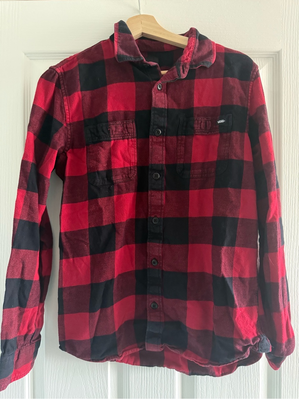 Vans Red and Black Check Flannel Button-Down Shirt